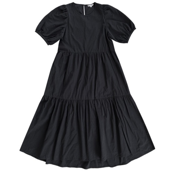 ali golden Dresses & Skirts - Ali Golden Puff Sleeve Black Dress - Small